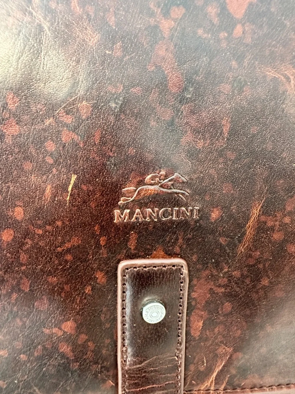 Mancini Leather Briefcase with adjustable shoulder strap